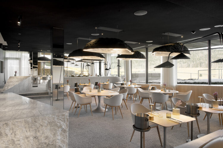 Le Gogant - Brasserie des Hôtel des Horlogers mit atemberaubendem Blick auf den Wald von Risoud